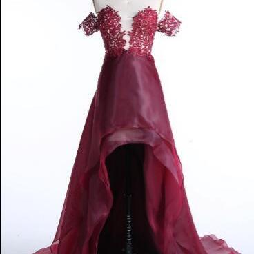 Off the Shoulder A Line Prom Dress with Appliques LBQ1039 main image 1