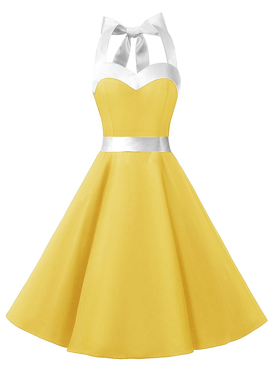 yellow rockabilly dress