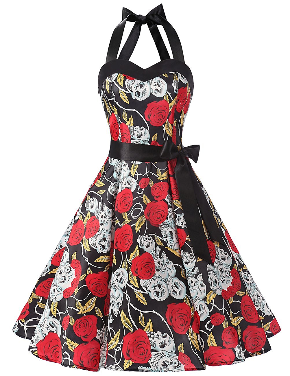 50s Rockabilly Style Halter Floral Print Vintage Swing Dress On Luulla 