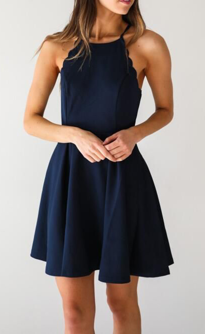 simple navy blue dress