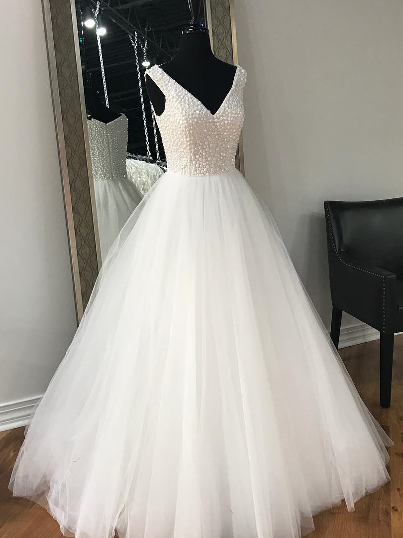 white long ball gowns