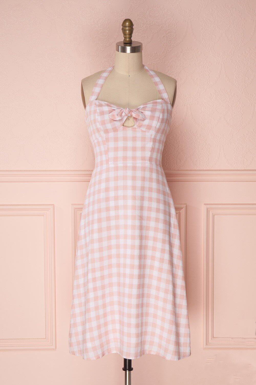 plaid 50s dress