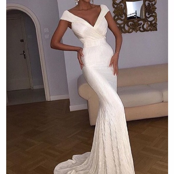 long white mermaid dress