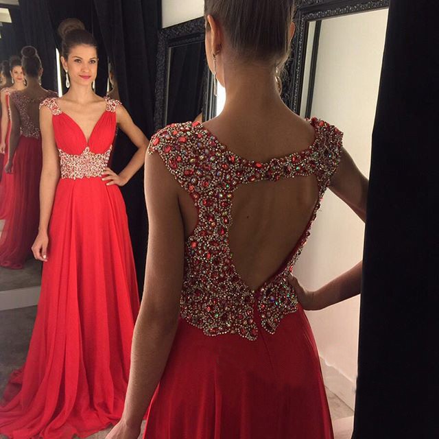 red dress with rhinestones