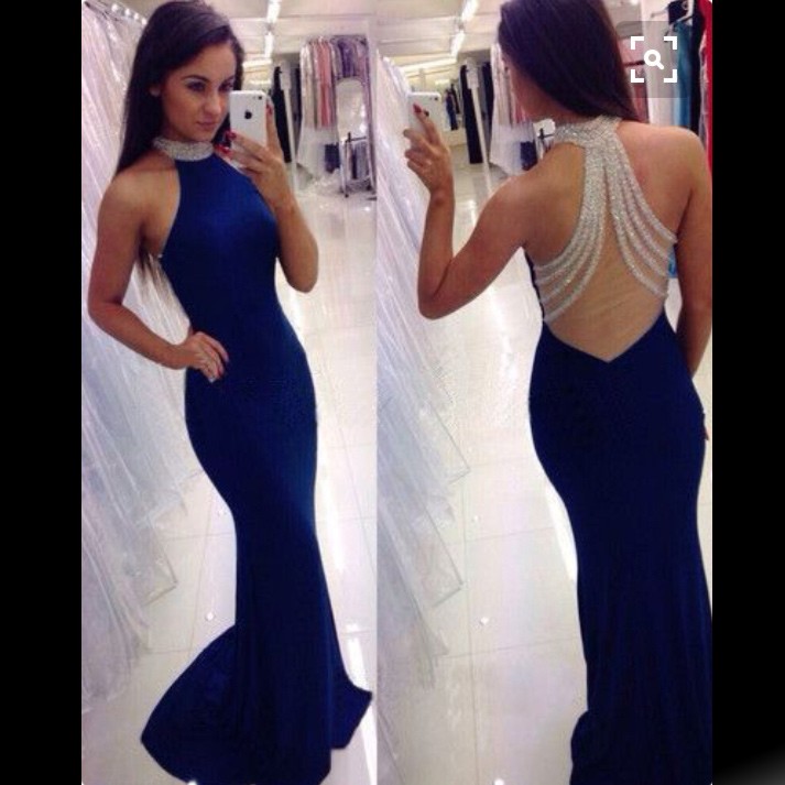 High Neck Mermaid Prom Dress