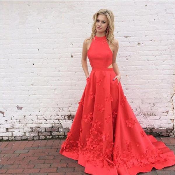 Gorgeous A-line Red Long Prom Dress With Train on Luulla