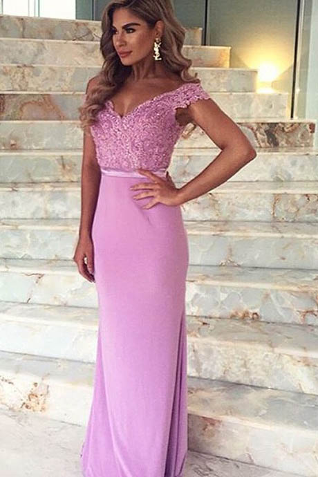off shoulder elegant gown