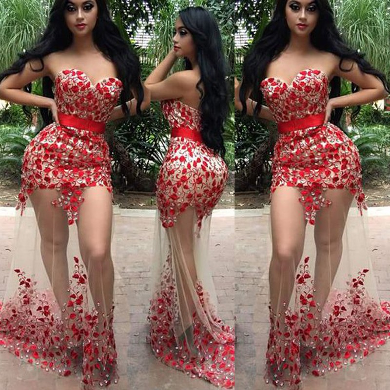 Beading Ruched Sweetheart Sleeveless Sheath Floor Length Black Prom Dresses main image 1